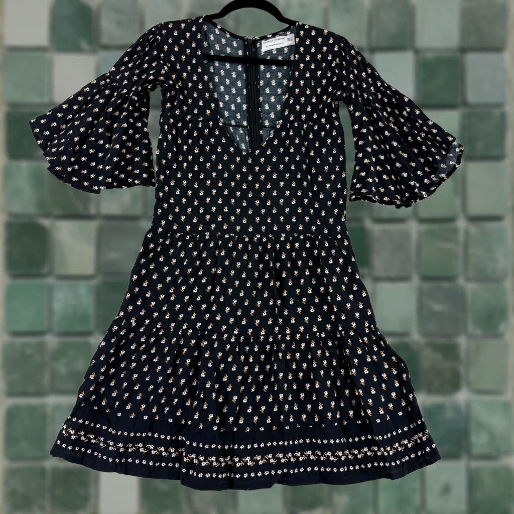 Vintage Faithfull The Brand x Anthropologie Fresa Dress Womens 2 Black Floral Tunic Dress Size XS / US 0-2 / IT 36-38 - 1 Thumbnail
