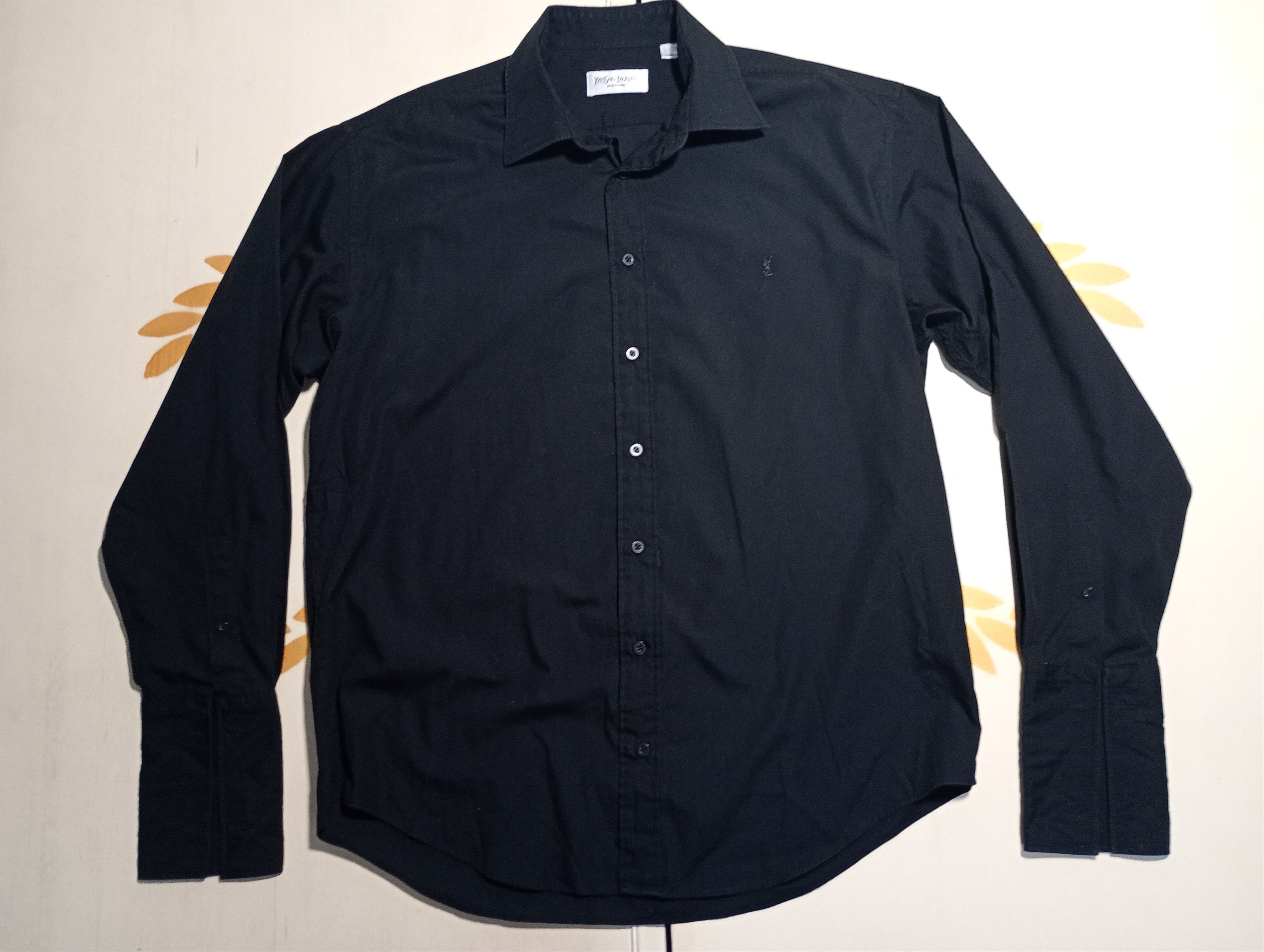 Designer × Yves Saint Laurent YSL Pour Homme Black Shirt Size US XL / EU 56 / 4 - 2 Thumbnail