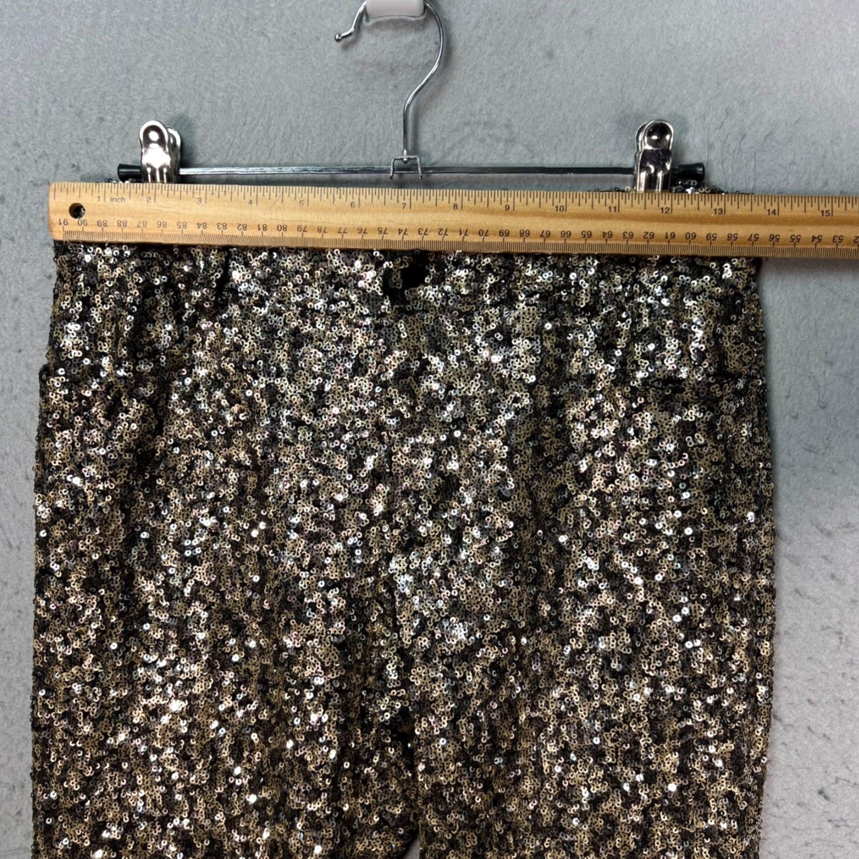 Anna Sui Anna Sui Womens 0 Gold Sequin Flare Pants Nylon Polyester Made In USA Pants Flared Pockets VINTAGE no Size 25" / US 0 / IT 36 - 5 Thumbnail