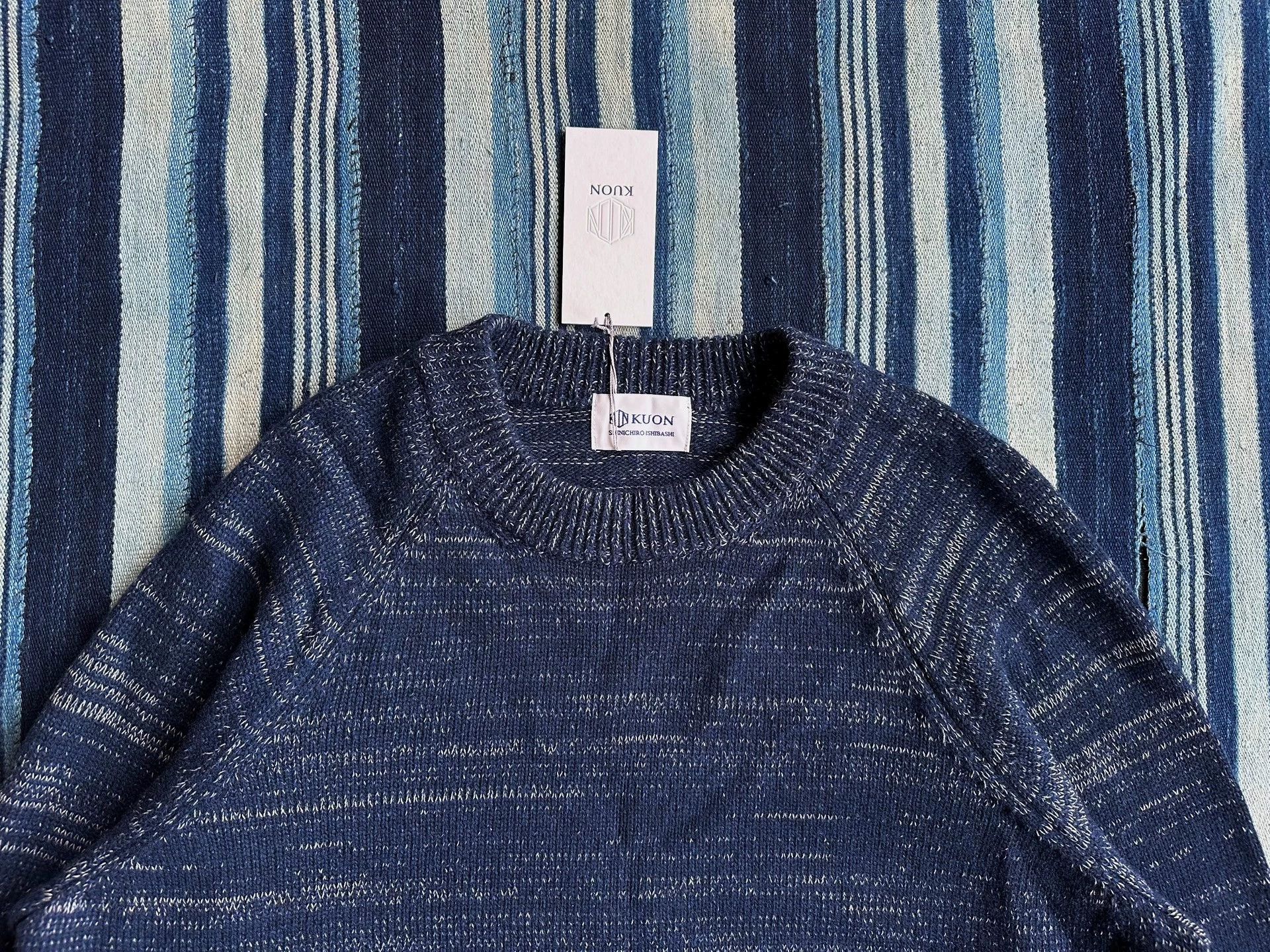 KUON KUON Zig-Zag Kusari-dyed totem crew neck pullover S Size US S / EU 44-46 / 1 - 3 Thumbnail