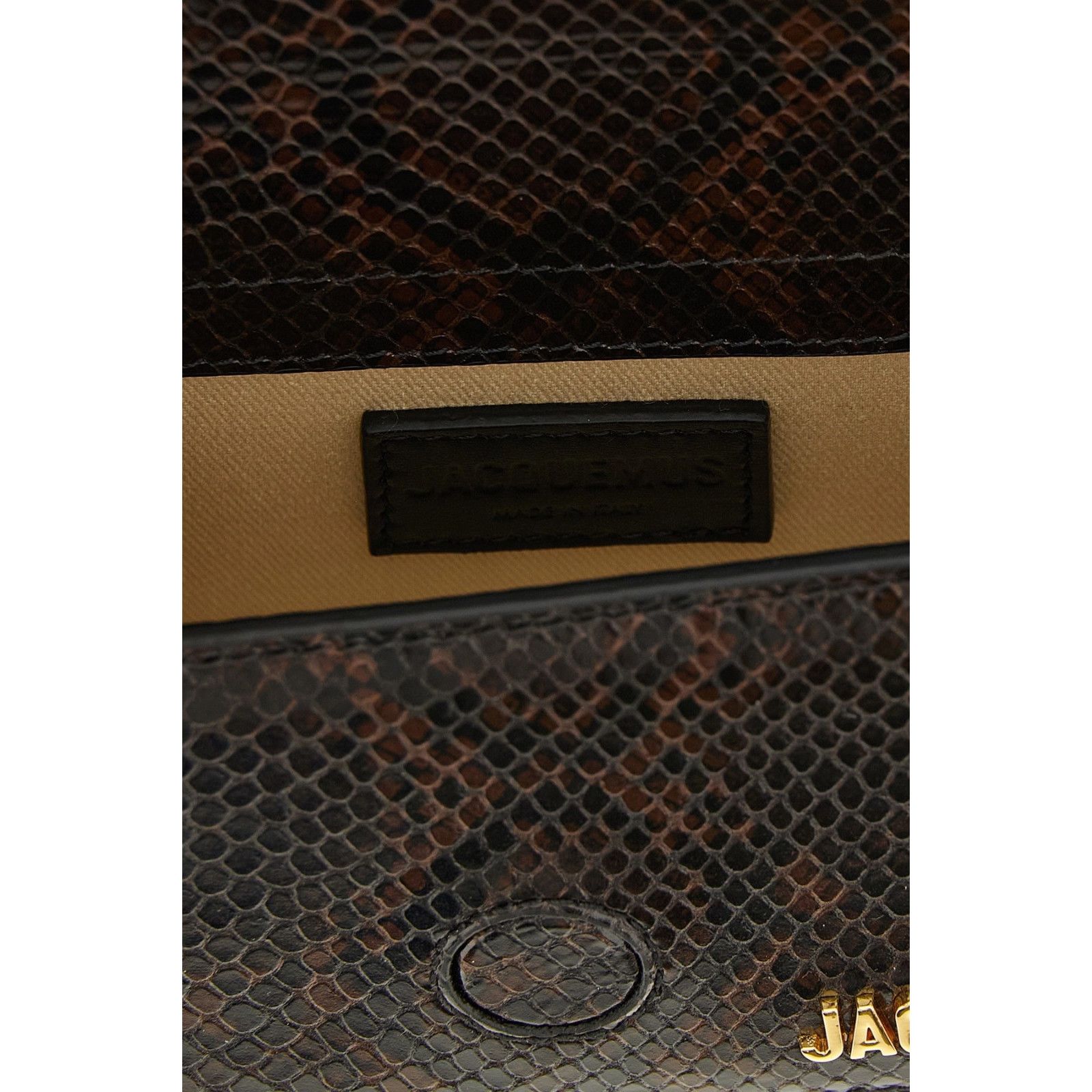 JACQUEMUS The Bambino Brown Embossed Leather Shoulder Bag Ne