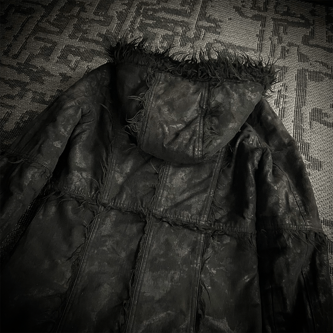 Japanese Brand Midas Faux Fur Waxed Long Coat Size US S / EU 44-46 / 1 - 11 Thumbnail