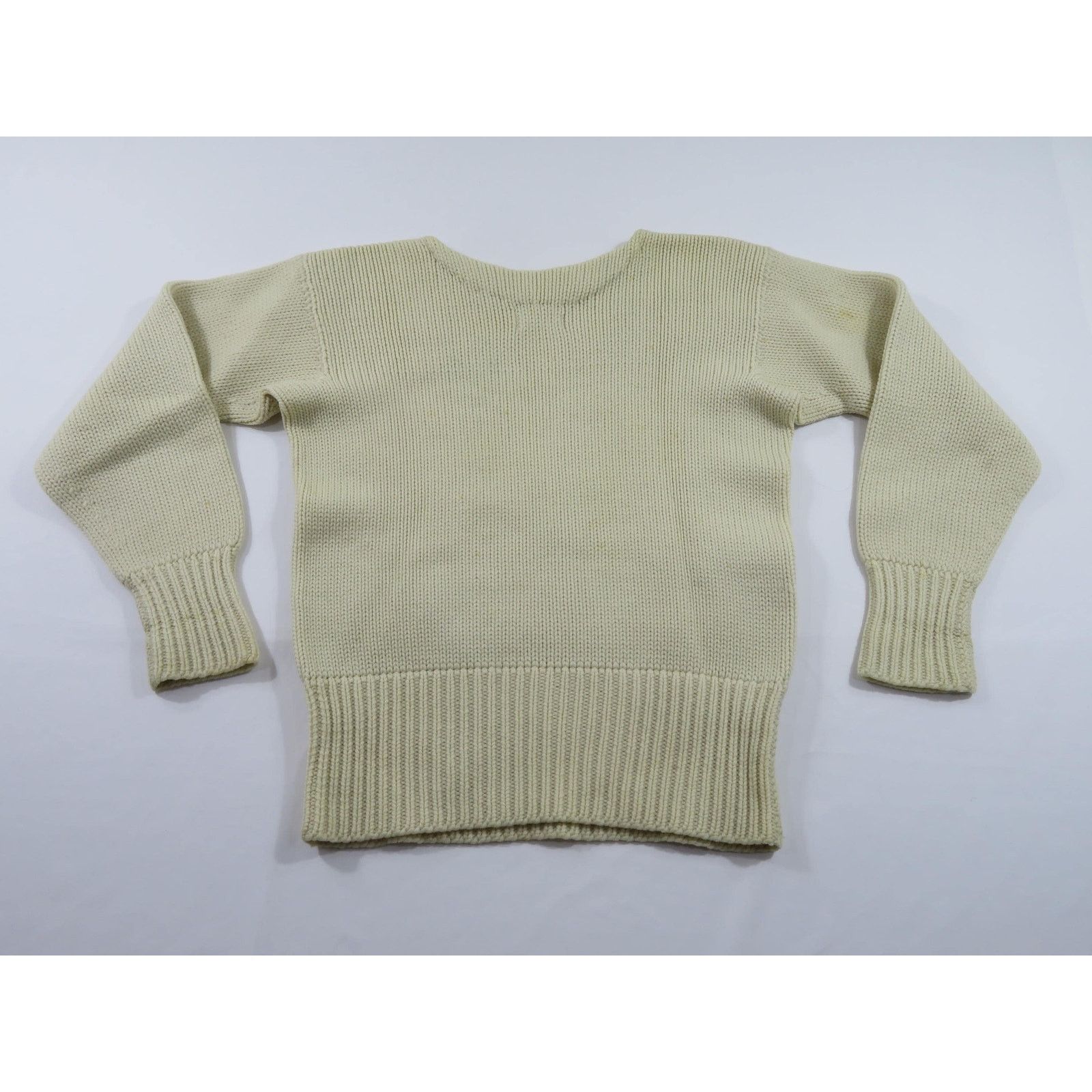 Other Indian Brand Wool Sweater 1950s-60s Ivory Beige Color M-L? Size US M / EU 48-50 / 2 - 2 Thumbnail