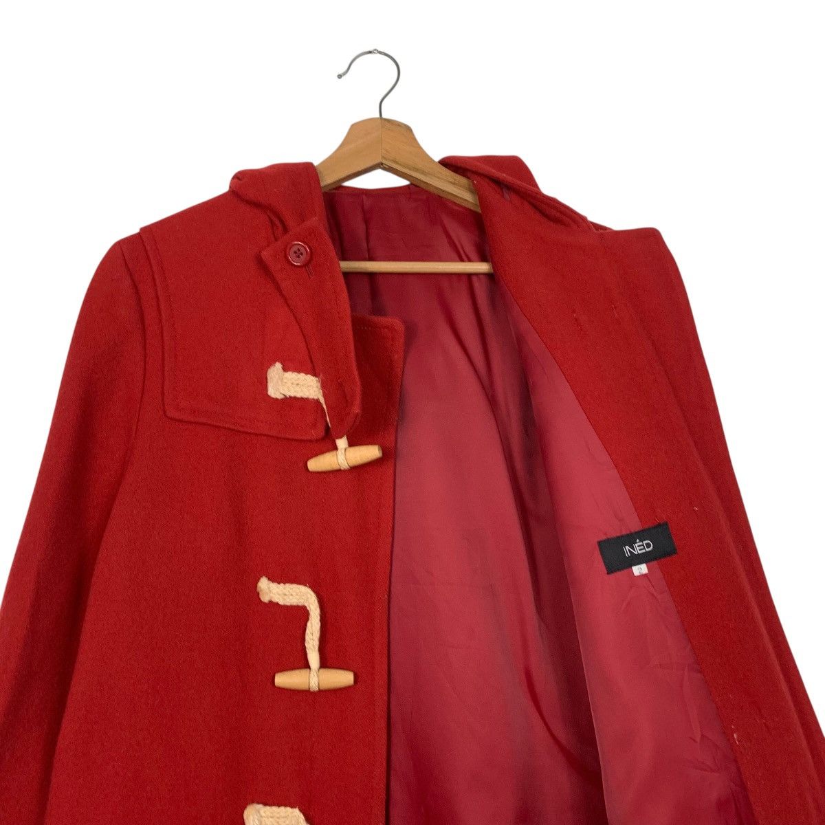 Japanese Brand Ined Red Duffle Coat Size M / US 6-8 / IT 42-44 - 11 Thumbnail