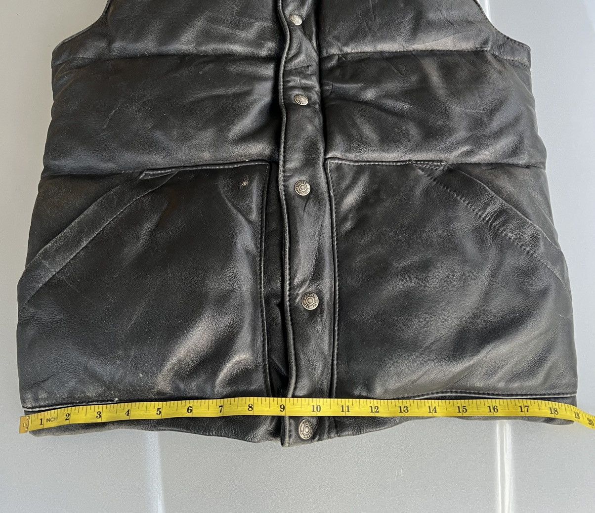 Vintage SCHOTT VEST LEATHER BUTTON ZIPPER Size US M / EU 48-50 / 2 - 16 Thumbnail