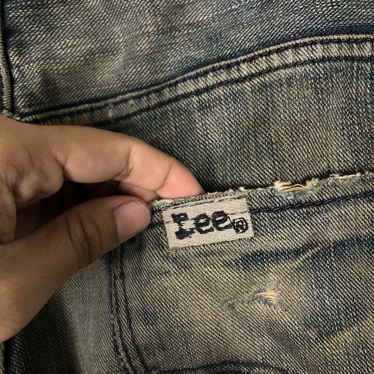 Japanese Brand 🔥90’s VINTAGE STRAIGHT CUT DISTRESSED DENIM JEANS LEE Size US 32 / EU 48 - 15 Thumbnail