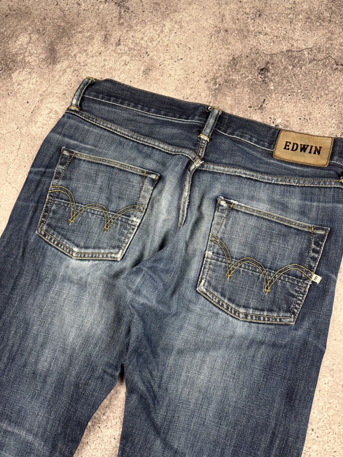 Edwin VINTAGE EDWIN BAGGY DISTRESSED JEANS JAPANESSE DENIM Y2K Size US 32 / EU 48 - 2 Thumbnail