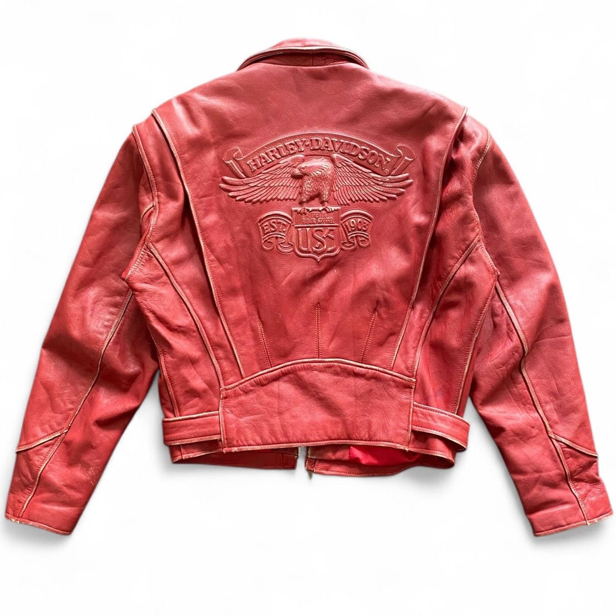 Harley Davidson VINTAGE Late 1980s To Early 1990s Harley Davidson Leather Size US M / EU 48-50 / 2 - 1 Thumbnail