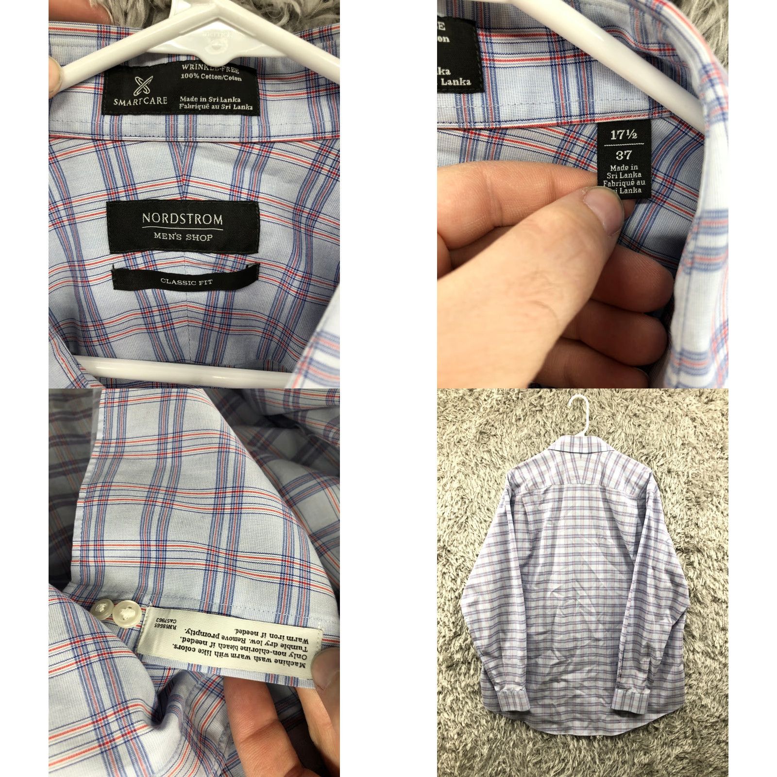 Nordstrom Nordstrom Shirt Mens 37 Multicolor Plaid Long Sleeve Button-Up Spread Collar Size 17.5 Regular Knit Polyester Casual Classic Modern Outdoor Mens Size US XXL / EU 58 / 5 - 8 Thumbnail