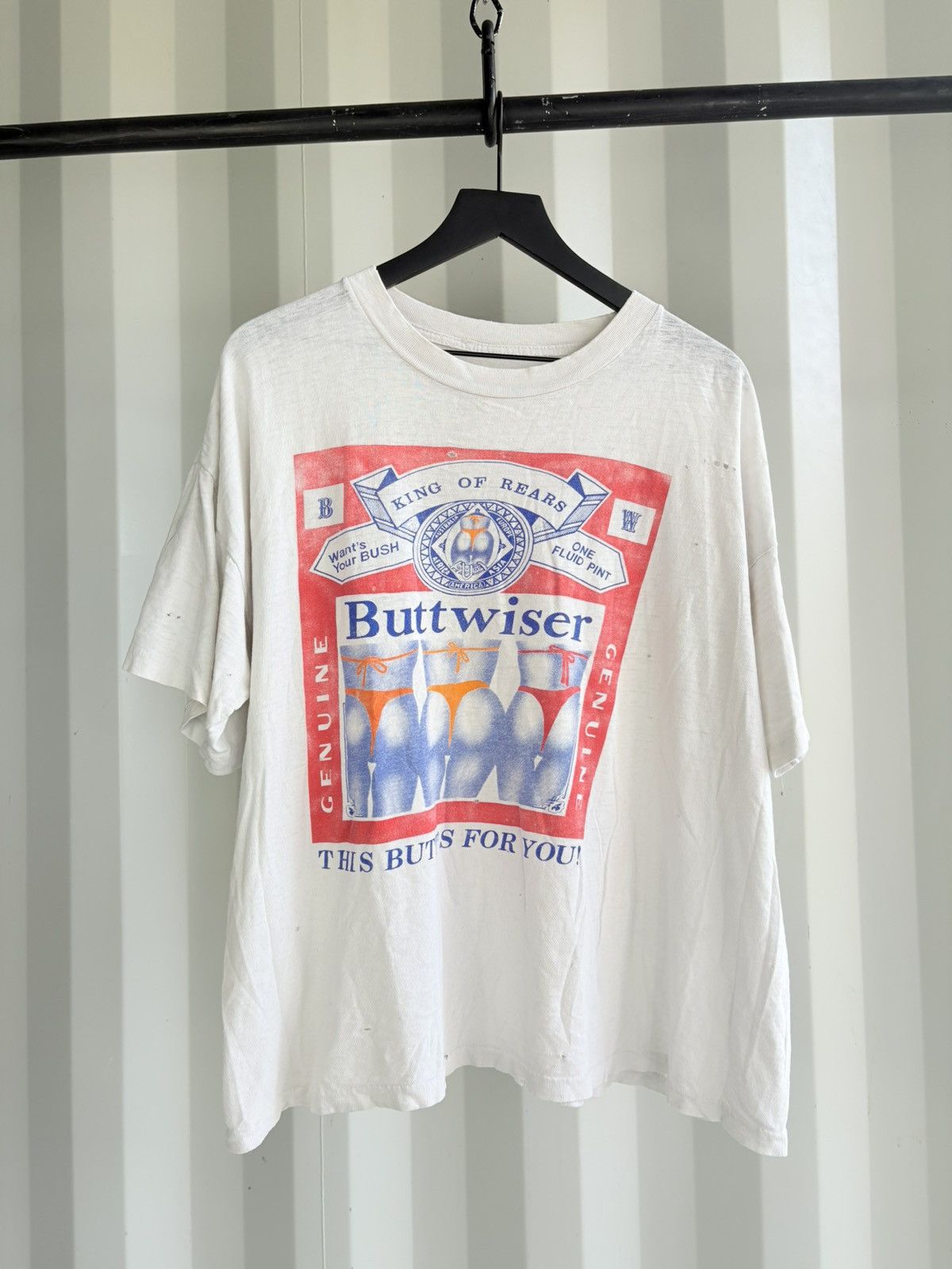Buttwiser King of Rears Tee Thrashed Thin Distressed Grunge