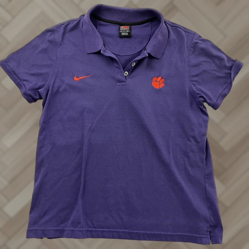 Nike Vintage Nike Clemson Short Sleeve Button Front Polo Shirt Men's Small Purple Size US S / EU 44-46 / 1 - 1 Thumbnail