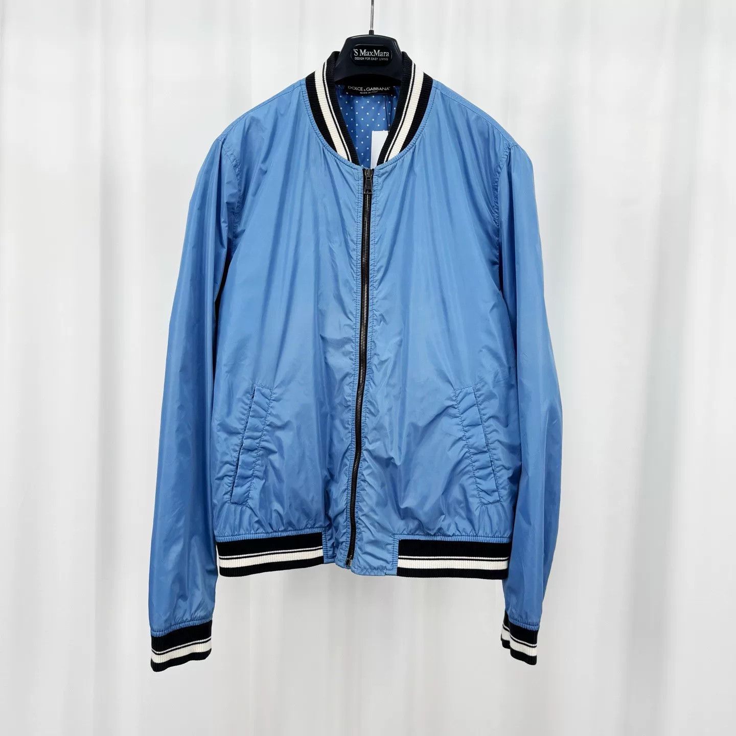 Dolce & Gabbana Dolce&Gabbana Blue Leather Tag Zip Jacket Size US L / EU 52-54 / 3 - 1 Thumbnail
