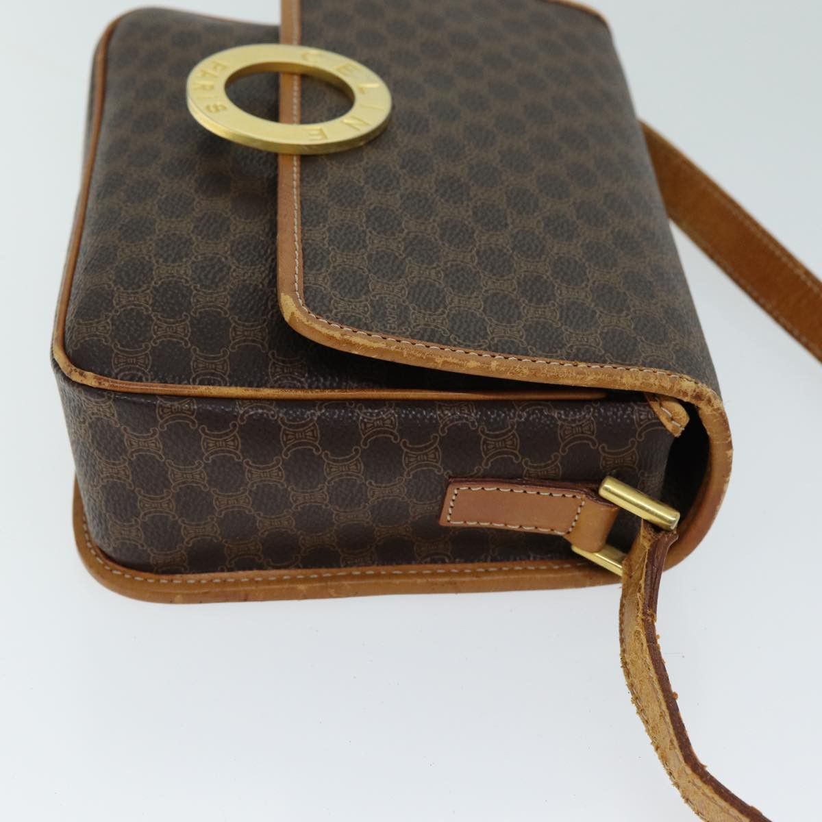 Celine CELINE Macadam Canvas Shoulder Bag Pvc Leather Brown Size ONE SIZE - 5 Thumbnail
