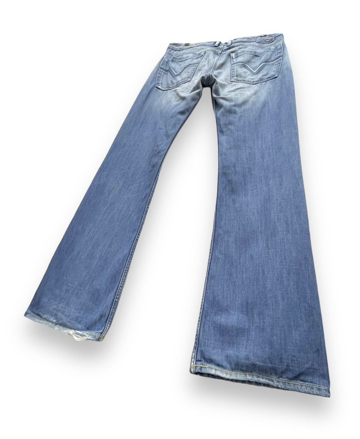 Diesel RARE💥Vintage DIESEL ZATHAN FLARE Distressed Clawmark Denim Size US 32 / EU 48 - 10 Thumbnail