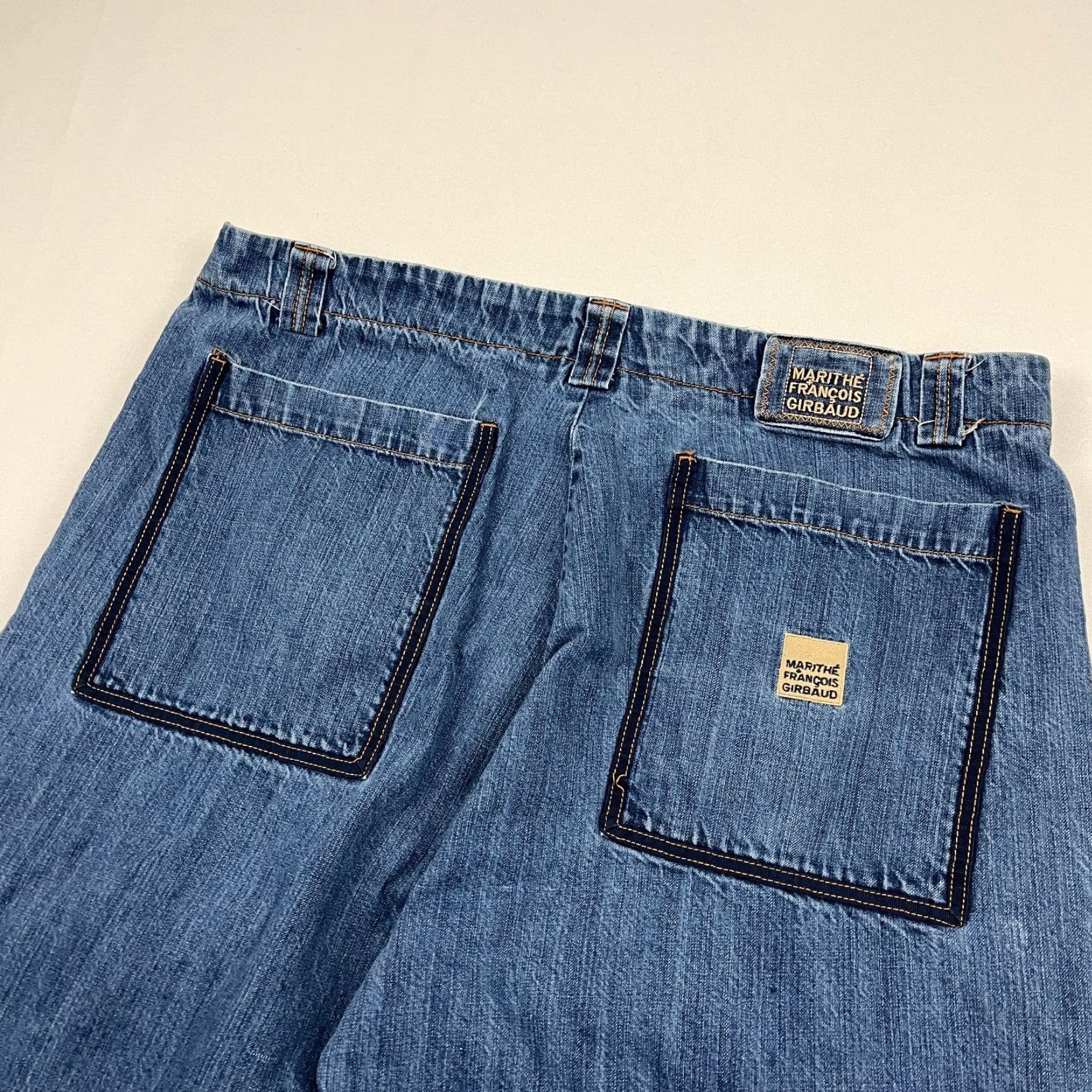 Denime VTG Girbaud Jeans Sz 42x33 Wide Baggy Denim Cargo Shuttle Tape Men Baggy Jeans 42 Blue Size US 42 / EU 58 - 3 Thumbnail