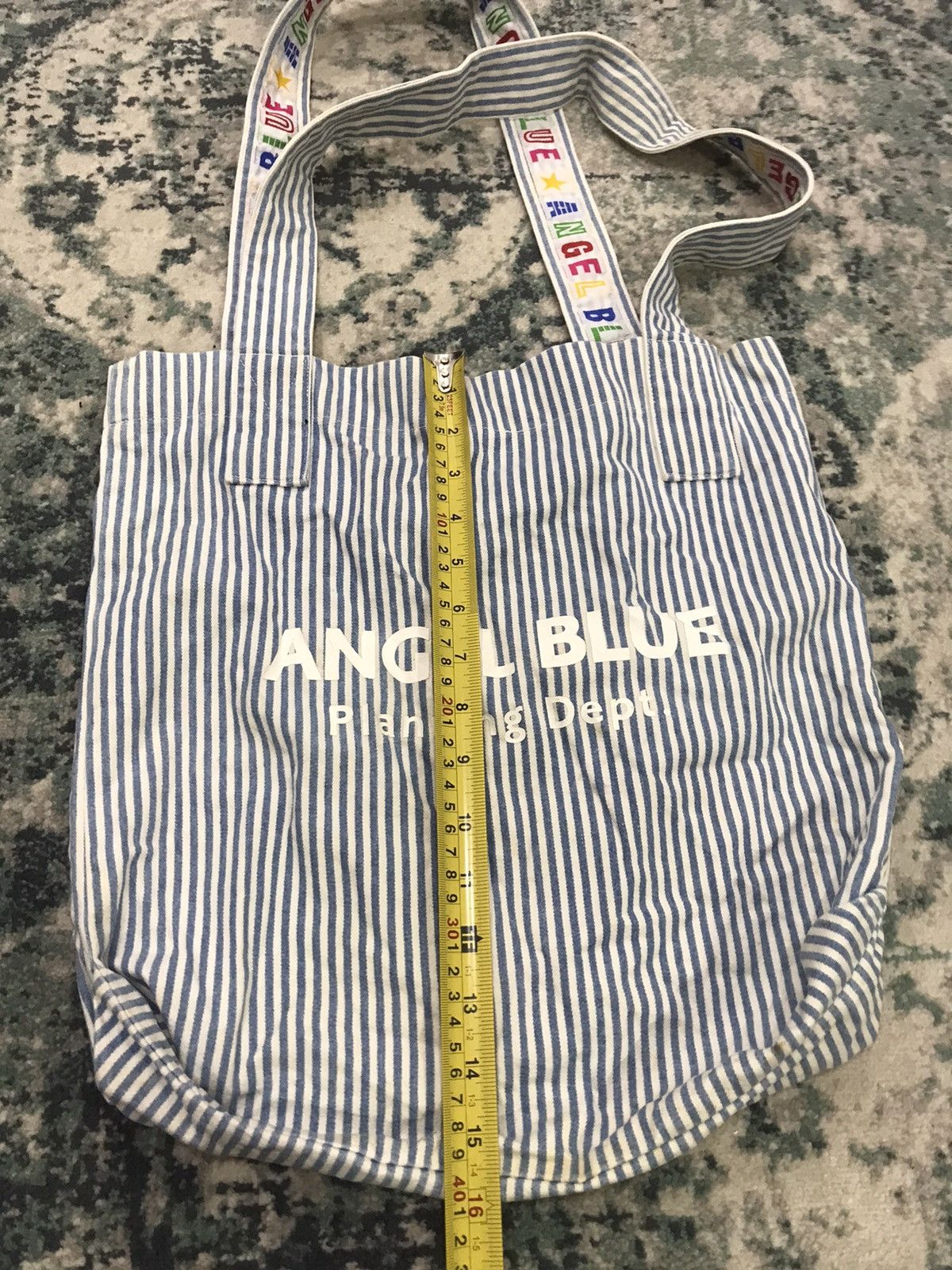 Hysteric Glamour 90s/Y2k Hickory Stripes Angel Blue Tote Bag Size ONE SIZE - 6 Thumbnail