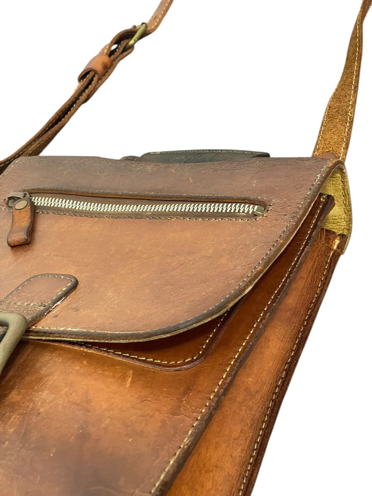 Genuine Leather Full Leather Beauty Patina Vtg Herz Japan Satchel Bag 5🟩 Size ONE SIZE - 10 Thumbnail
