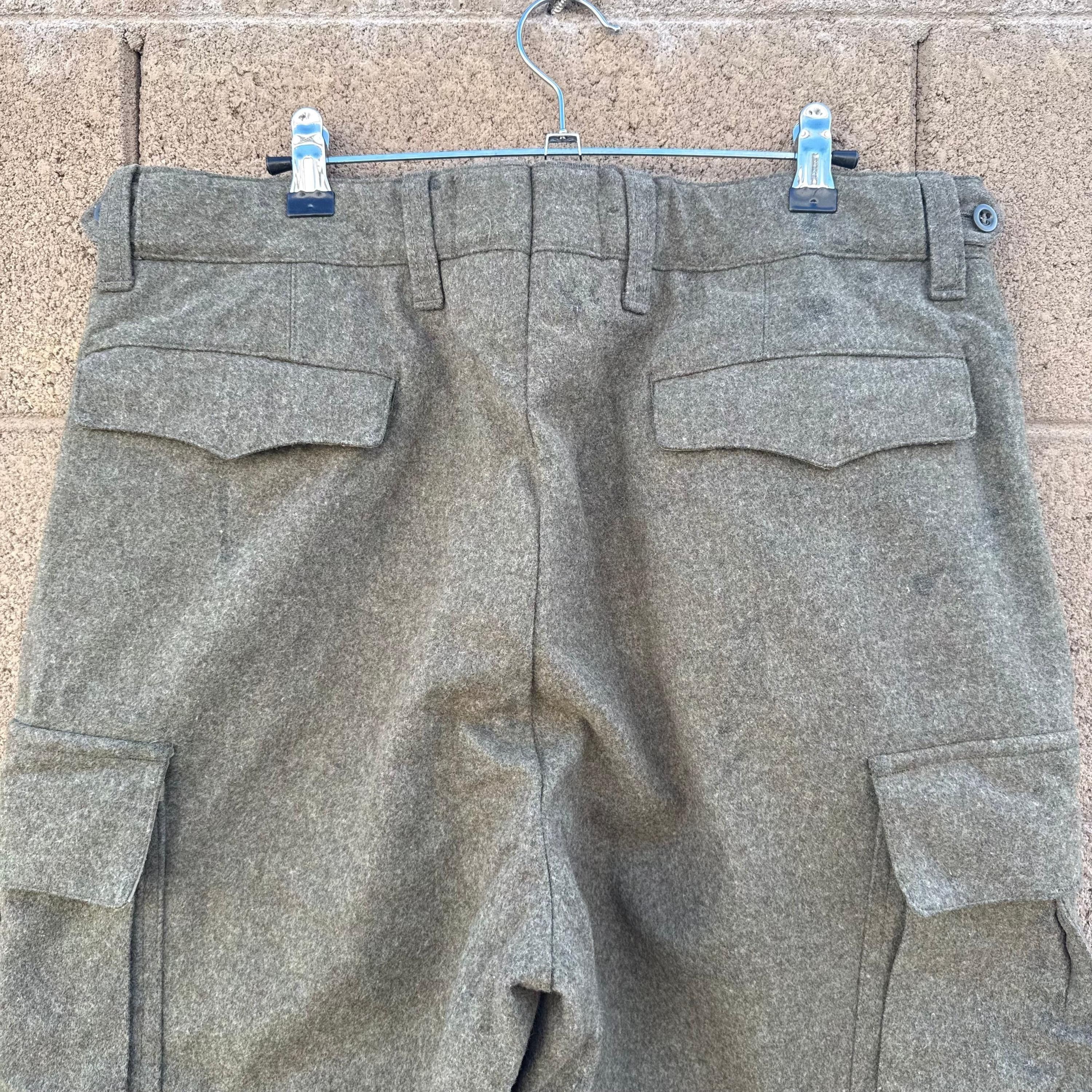 Vintage 60's German Military Wool Cargo Field Pants Size US 34 / EU 50 - 6 Thumbnail