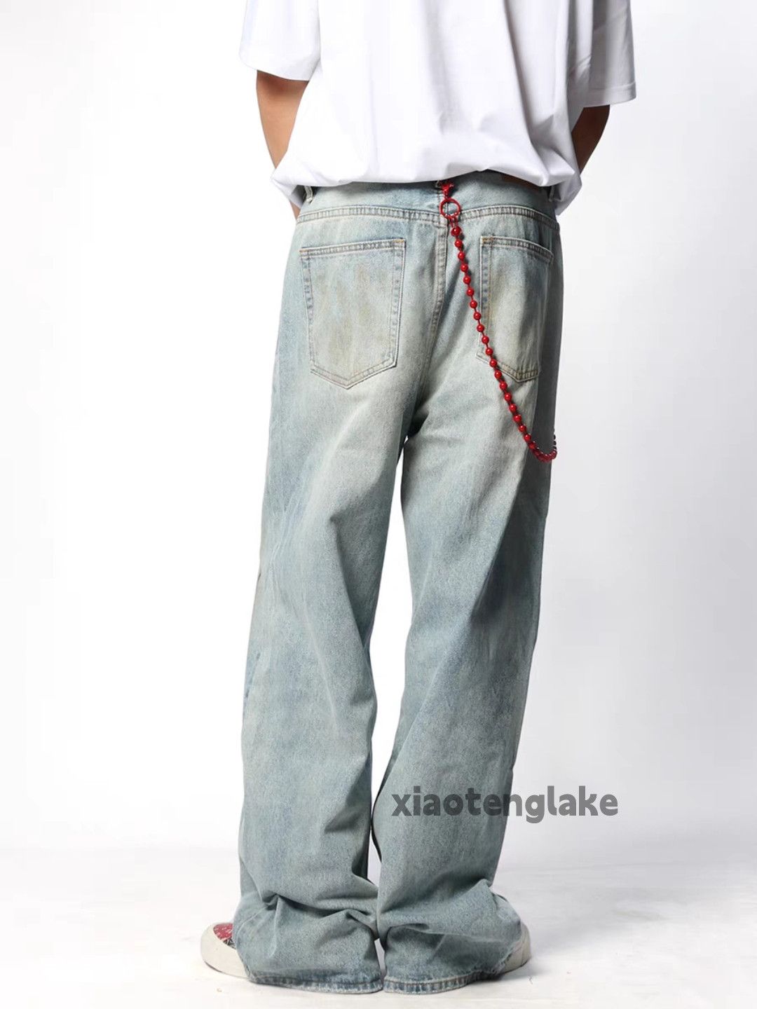 Jean × Vintage washed faded stain paint loose baggy hiphop pants Size US 30 / EU 46 - 6 Thumbnail