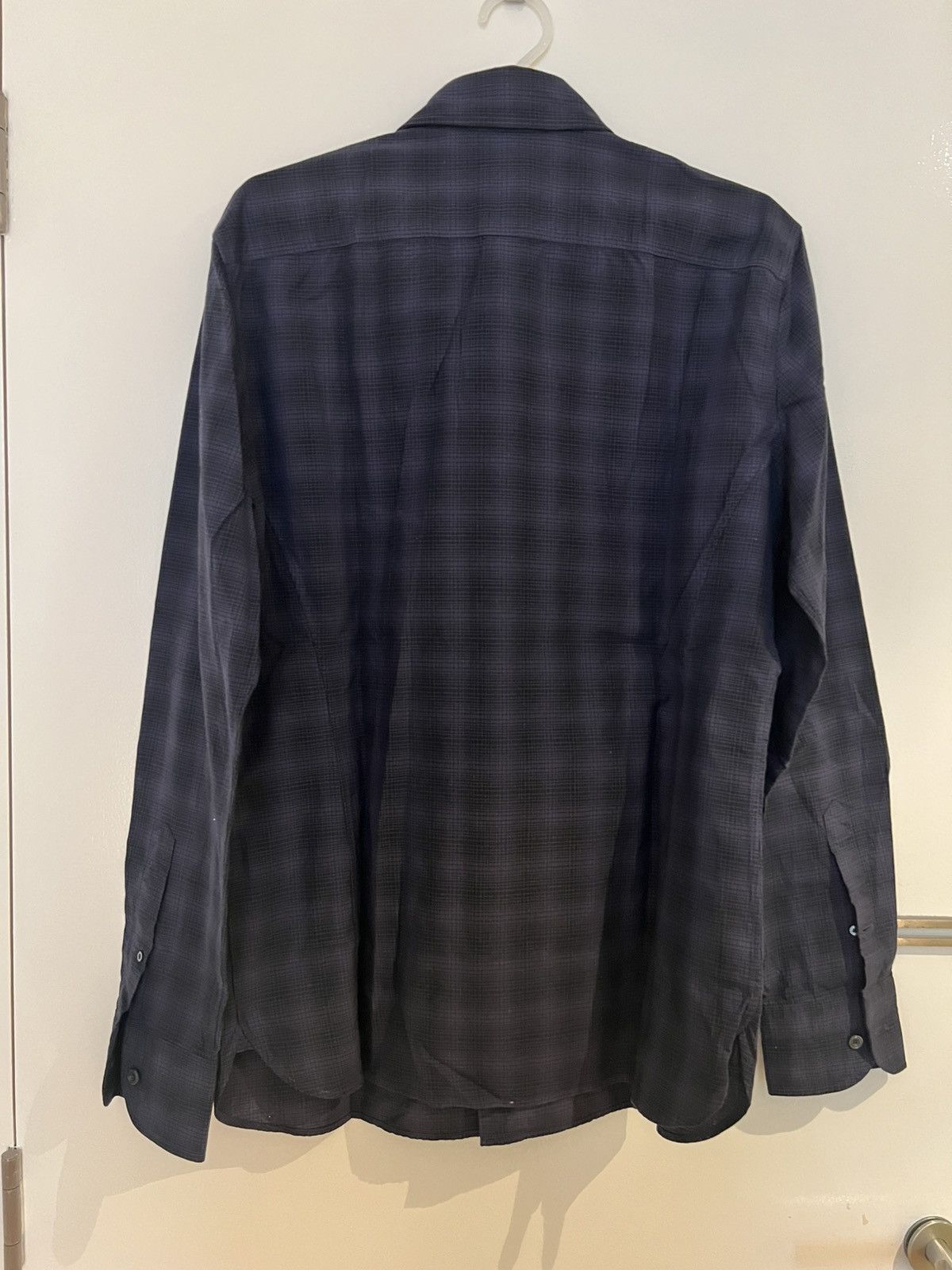 Tom Ford TOM FORD Navy Tartan Size 15/5 39 Long Sleeves Dress Shirt Size US S / EU 44-46 / 1 - 2 Thumbnail