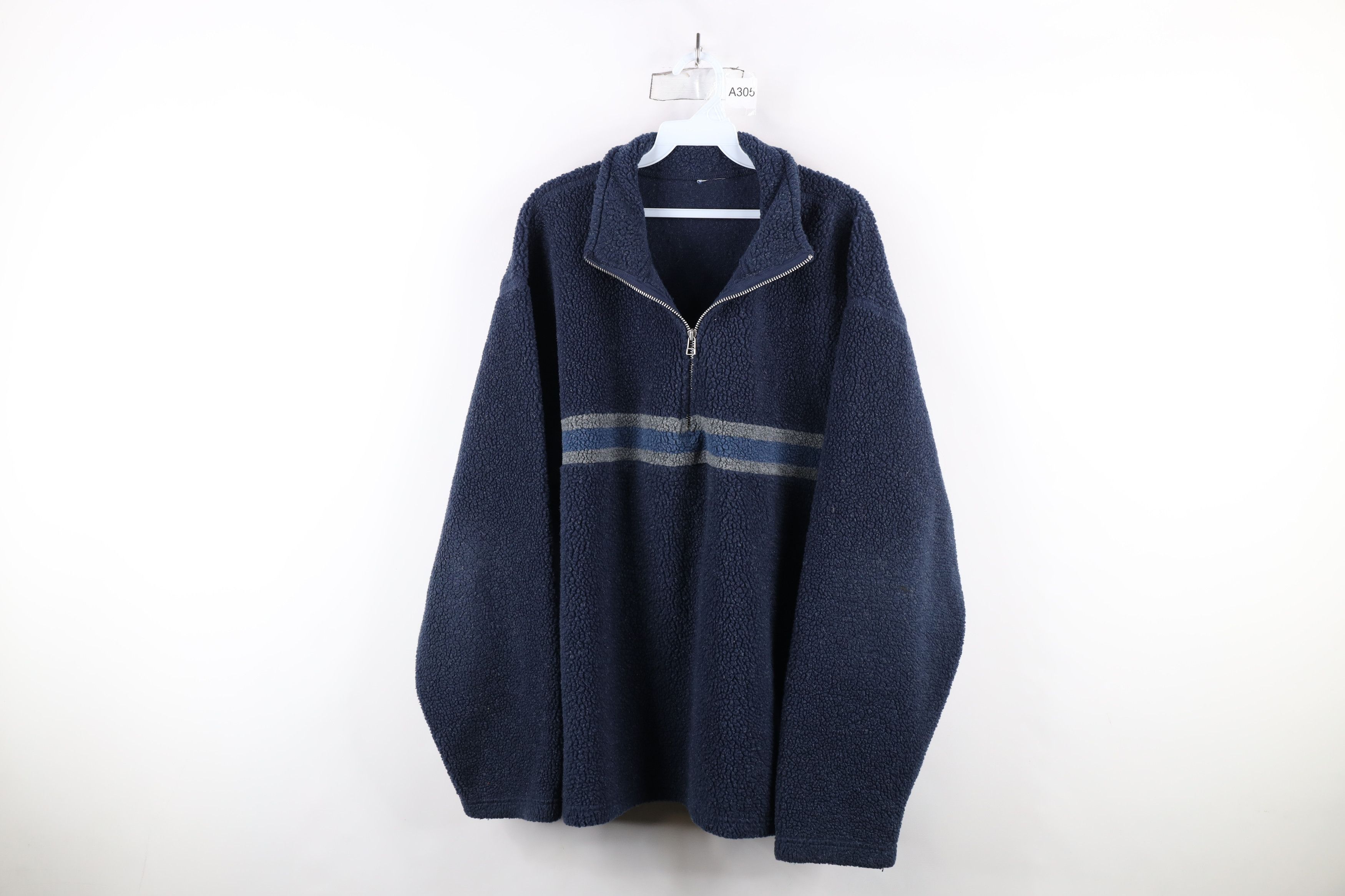 Vintage Vintage 90s Streetwear Deep Pile Fleece Half Zip Sweater Size US XXL / EU 58 / 5 - 1 Thumbnail