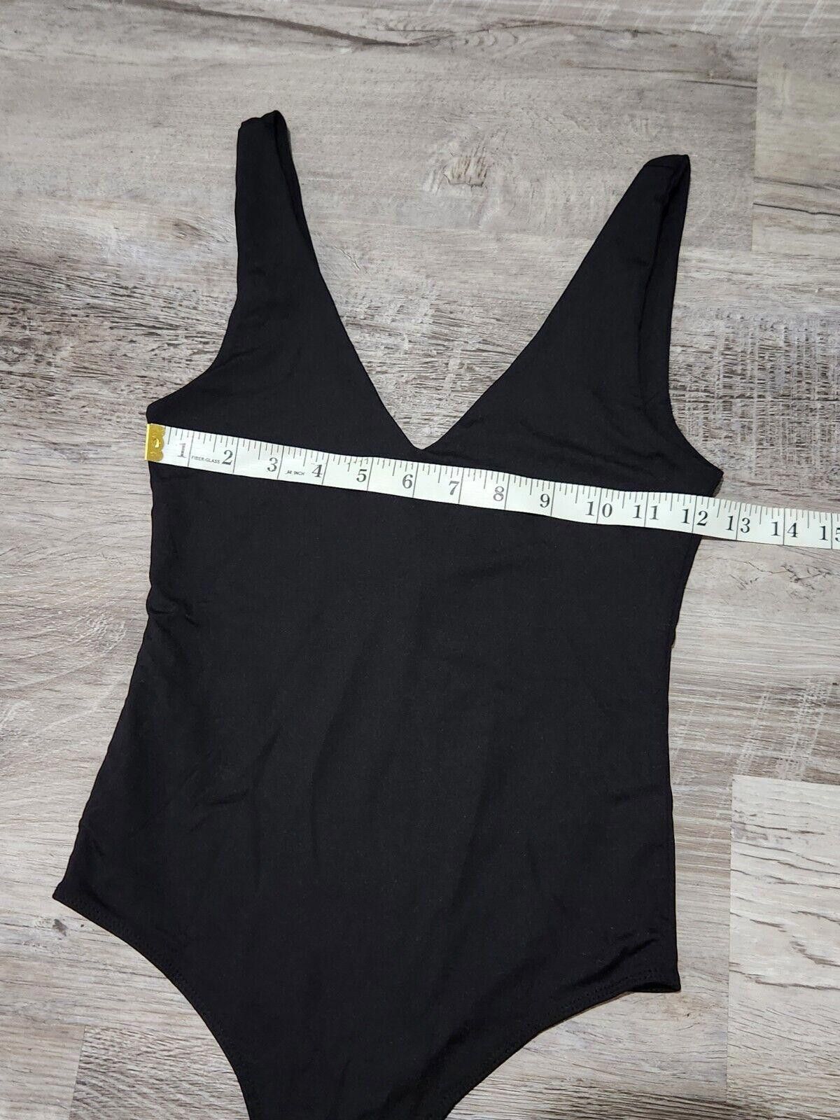 Forever 21 Forever 21 Body Suit Small Black Deep V Neck Tank Top Size S / US 4 / IT 40 - 4 Thumbnail