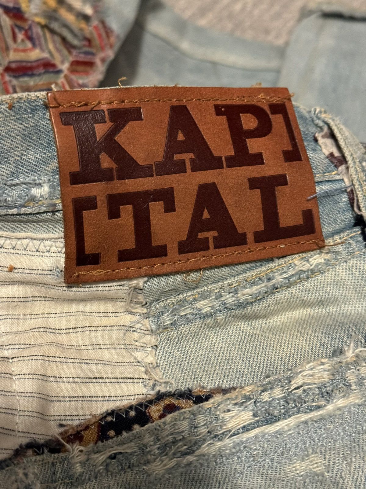 Kapital KAPITAL "Happy Patchwork Tapered" Denim Size US 30 / EU 46 - 13 Thumbnail