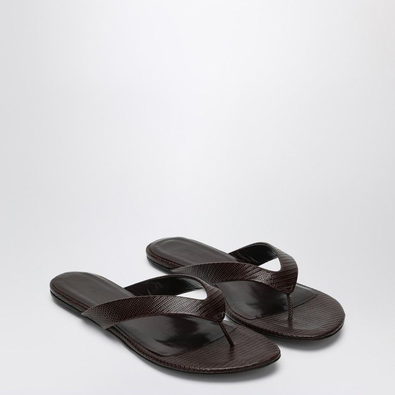 Le Monde Béryl Brown Leather Flip-Flops