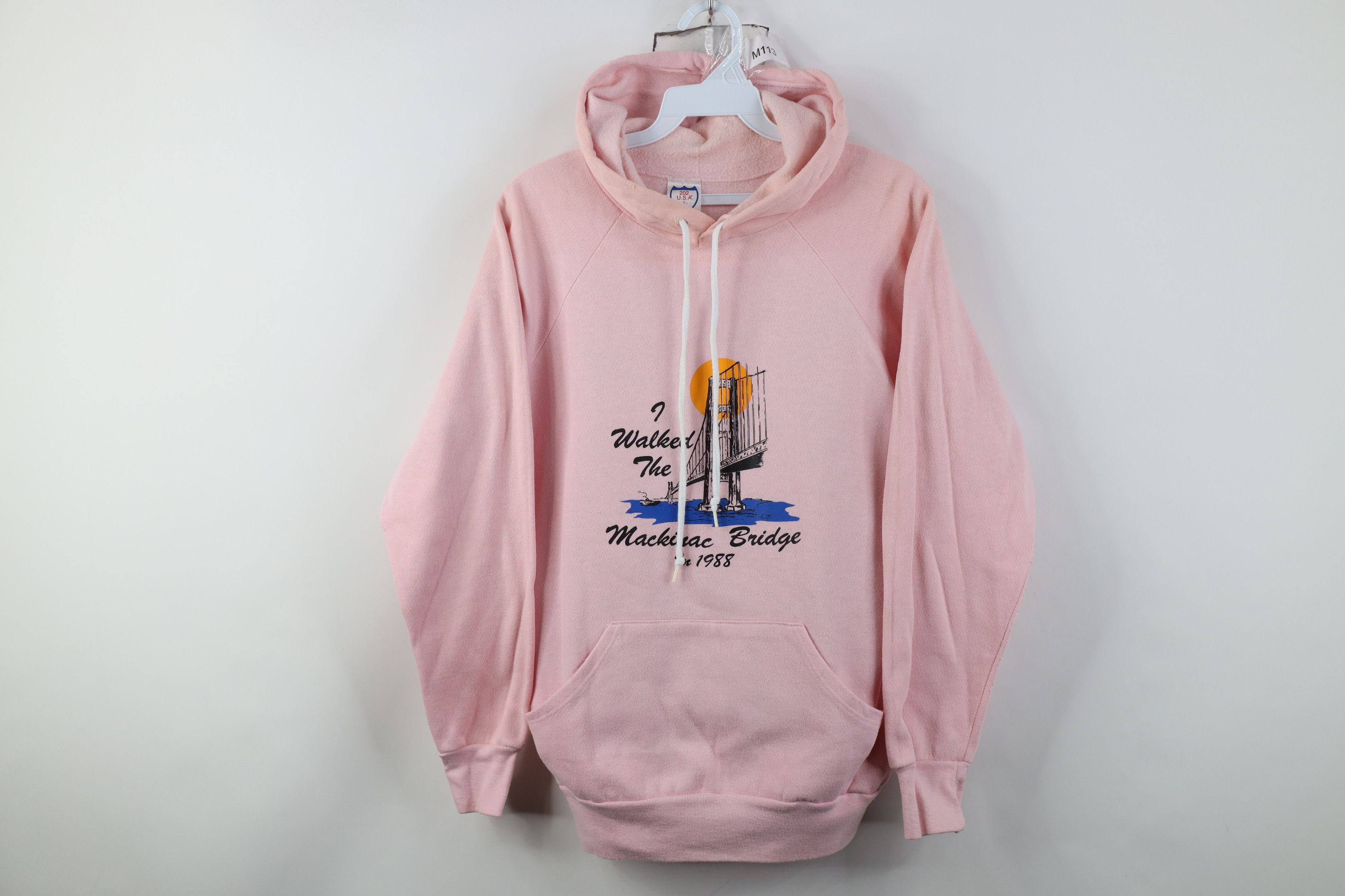 Vintage Vintage 80s I Walked The Mackinac Bridge Michigan Hoodie USA Size L / US 10 / IT 46 - 1 Thumbnail