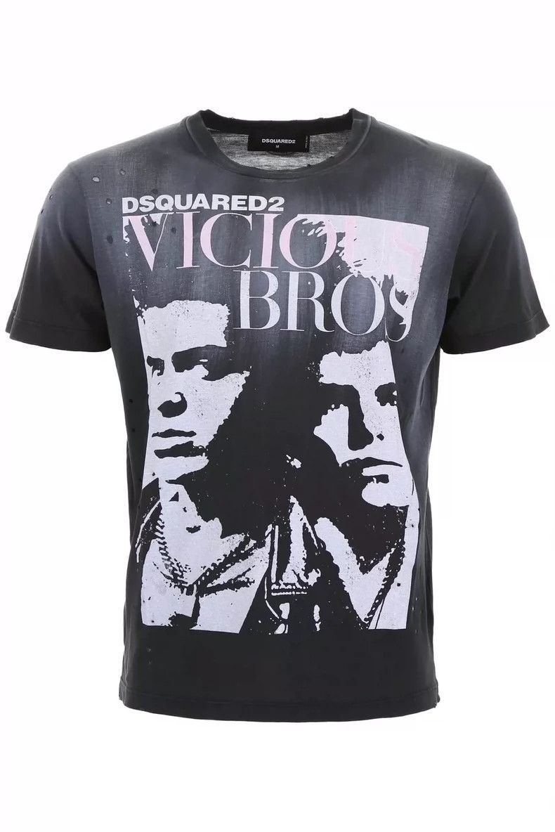 Dsquared2 Dsquared2 Vicio Bros Distressed Short Sleeve Tee-yf Size US M / EU 48-50 / 2 - 1 Thumbnail