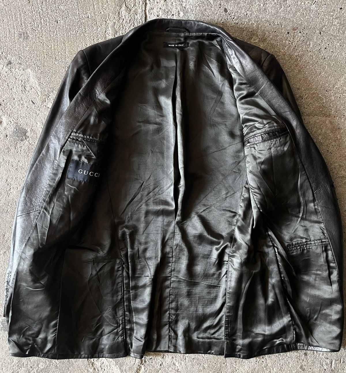 Gucci × Tom Ford Gucci - Tom Ford - 1997 - Leather Tailored Jacket Size US M / EU 48-50 / 2 - 6 Thumbnail