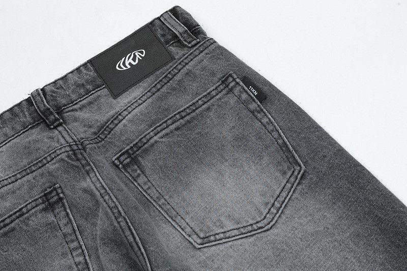 Japanese Brand Men's washed patchwork workwear flared wide-leg jeans Size US 32 / EU 48 - 5 Thumbnail
