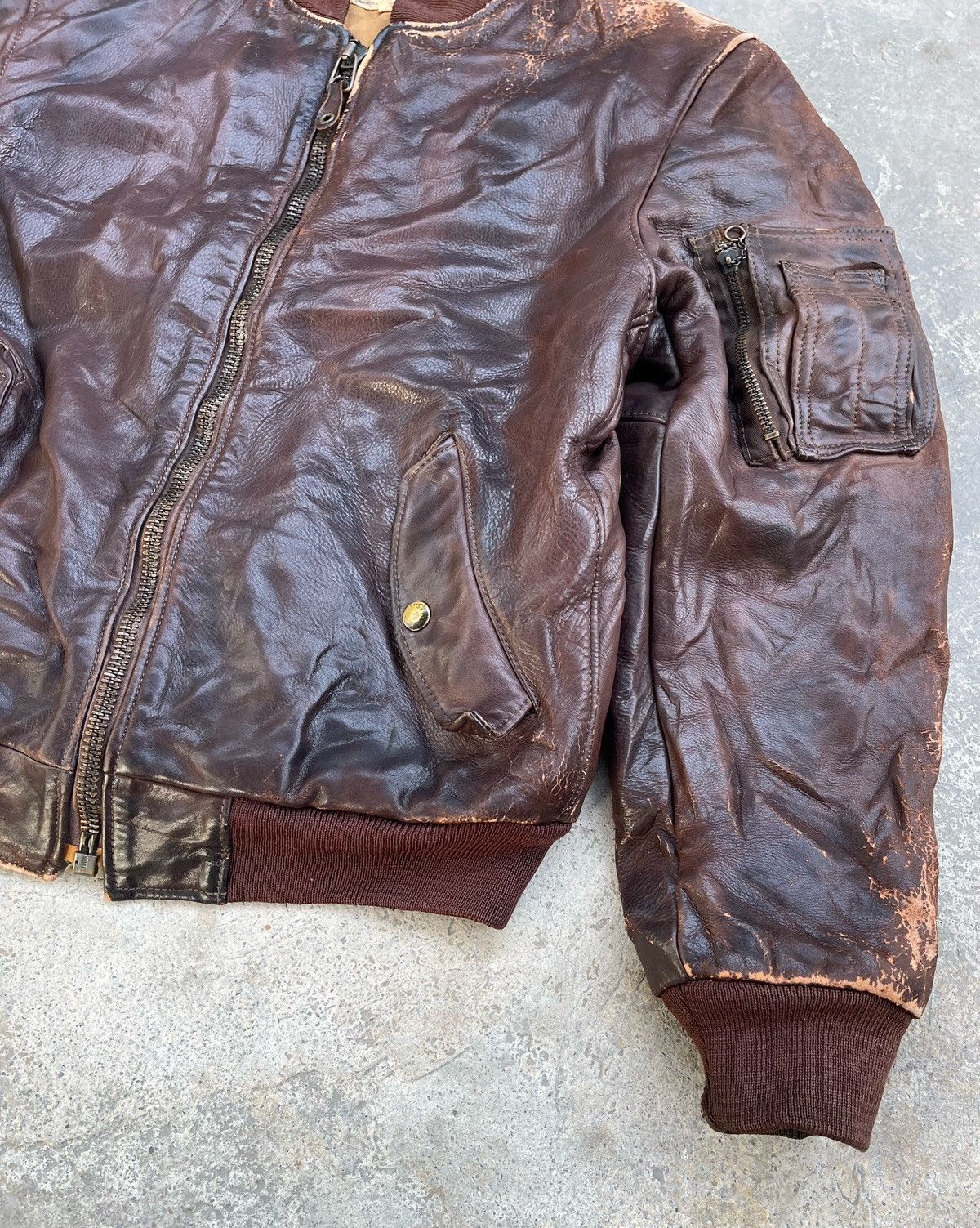 Golden Bear 🔥Vintage Golden Bear Genuine Leather Flight Bomber Jacket Size US M / EU 48-50 / 2 - 9 Thumbnail
