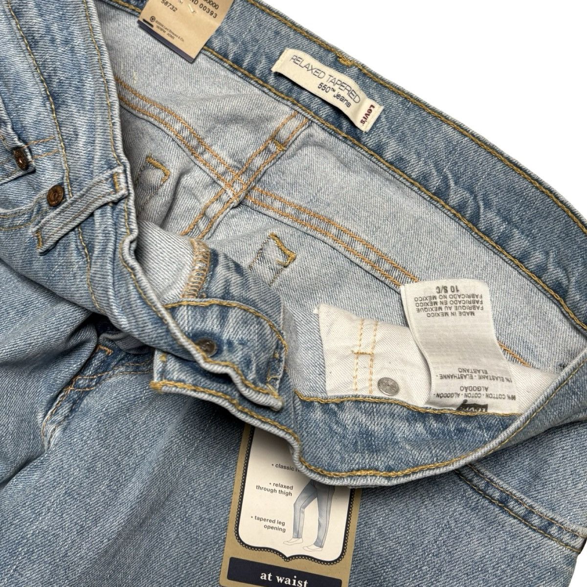 Levi's Vintage Y2K Levi's 550 Relaxed Tapered Light Wash Jeans 10 Size 32" / US 10 / IT 46 - 5 Thumbnail