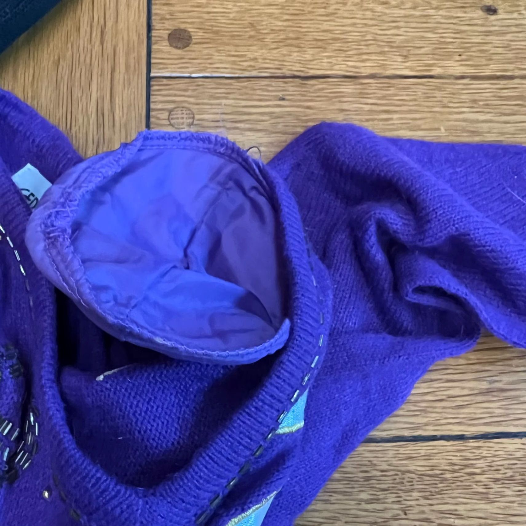 Vintage VINTAGE Cervelle Sweater Dress Womens Size L Purple Long Sleeve V-Neck Bow 80s Christmas Classic Size L / US 10 / IT 46 - 7 Thumbnail
