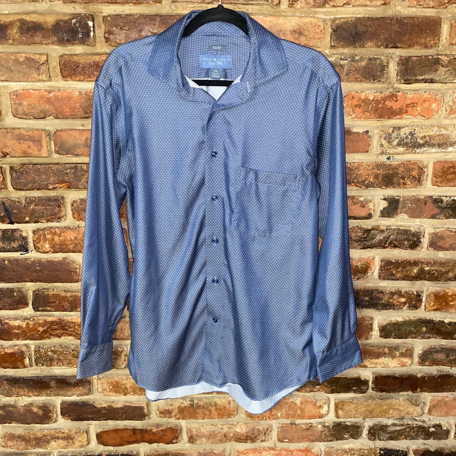 Joseph Abboud Joseph Abboud Indigo Blue Long Sleeve Button Down Shirt 16 Size US L / EU 52-54 / 3 - 1 Thumbnail