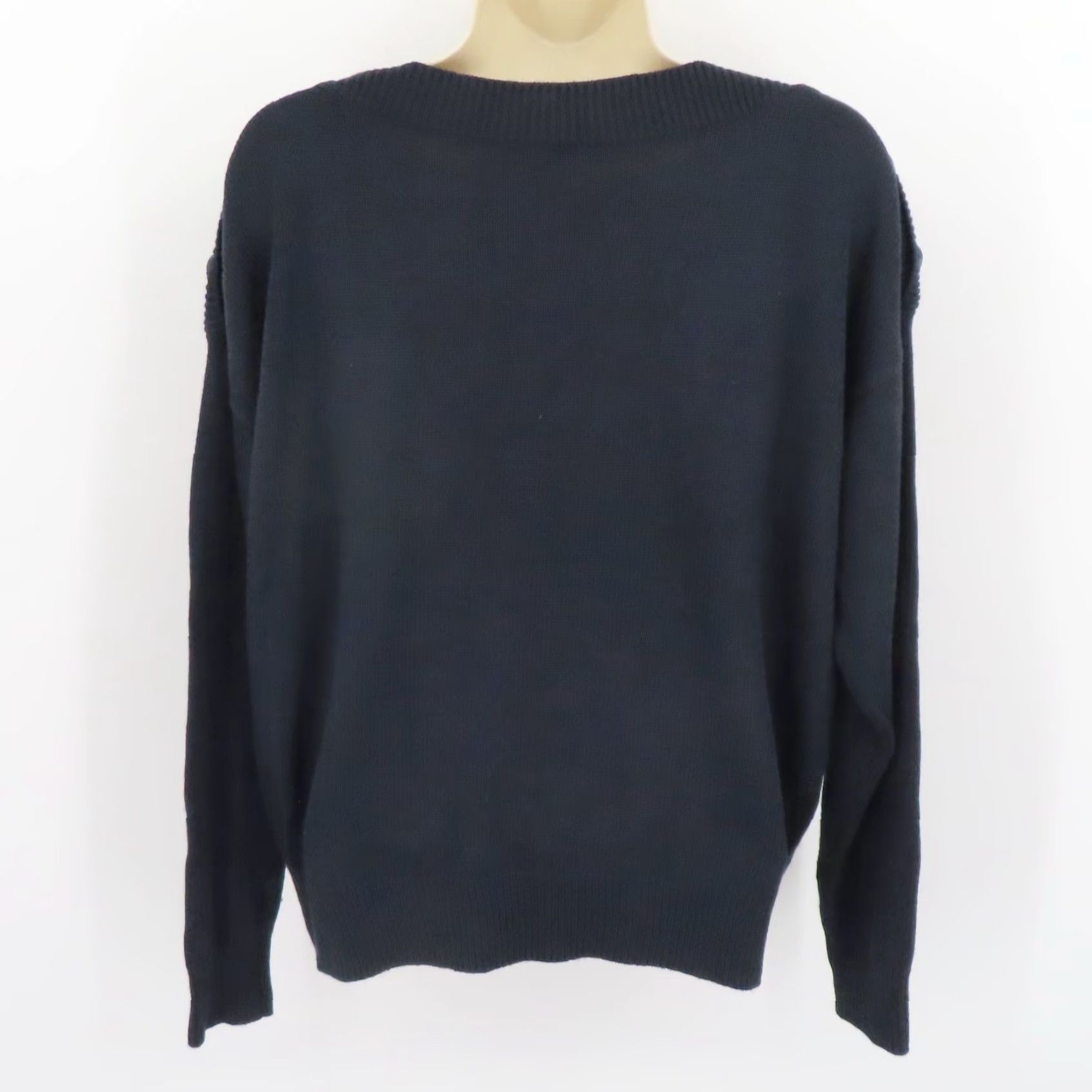 Joie Joie Women Small Solid Blue Boat Neck Button Tight Knit Pullover Sweater Shirt Size S / US 4 / IT 40 - 6 Thumbnail