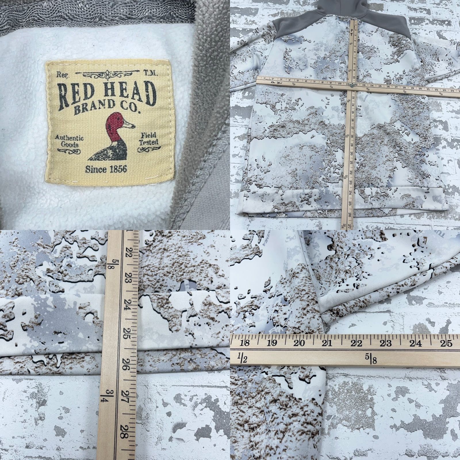 Vintage RedHead Hoodie Men L White Camo Sweatshirt Pullover Logo Pockets Hooded Regular Classic Sports Size US L / EU 52-54 / 3 - 8 Thumbnail
