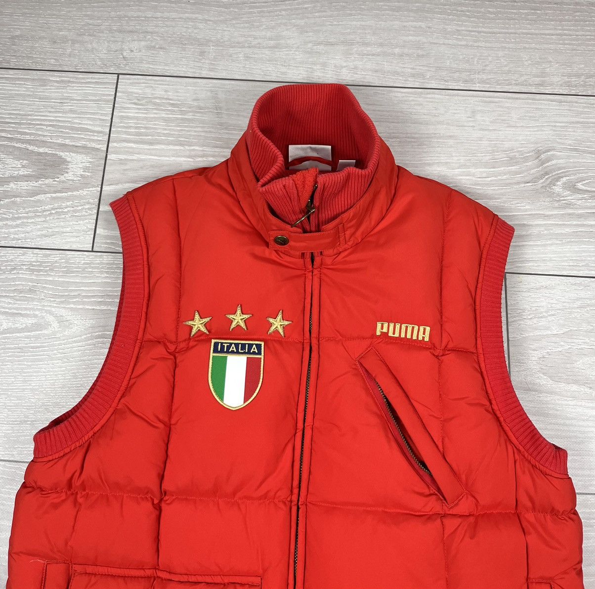Puma Puma Italia 2002 Red Soccer Team Puffer Vest Jacket Size US M / EU 48-50 / 2 - 3 Thumbnail