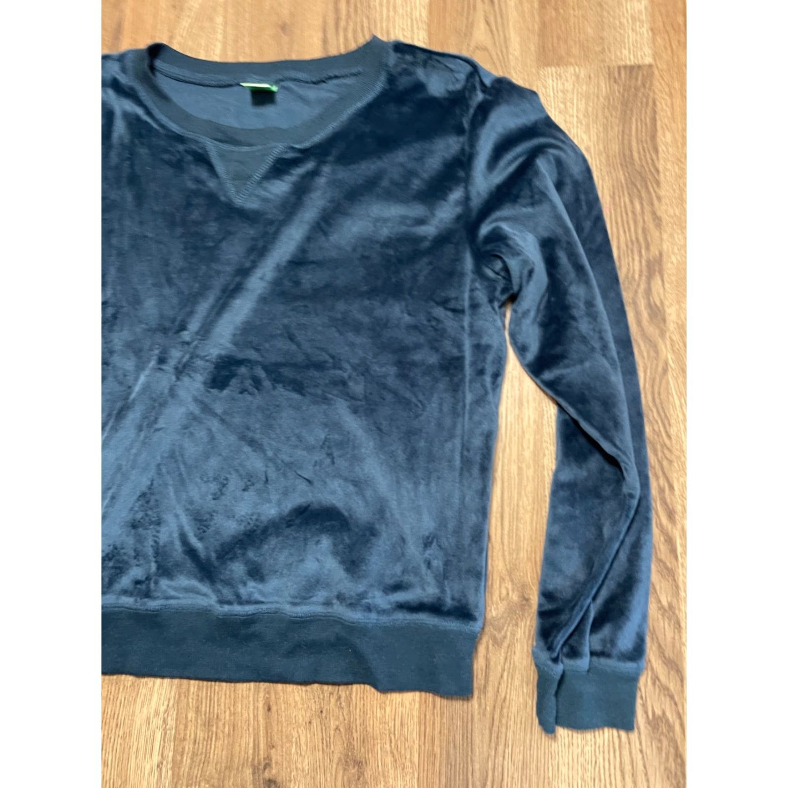 Vintage Honey Dew Shirt Women L Blue Long Sleeve Velvet Casual Travel Modern Basic Velvet 32 Size L / US 10 / IT 46 - 4 Thumbnail