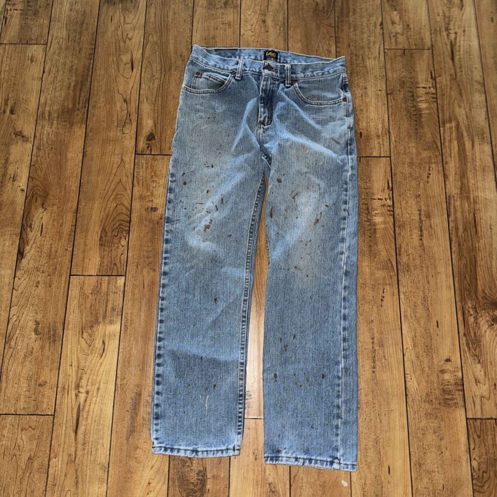 Lee × Vintage × Western Rise Lee Regular Fit Denim Jeans 30x30 W Paint Splatter Size US 30 / EU 46 - 4 Thumbnail