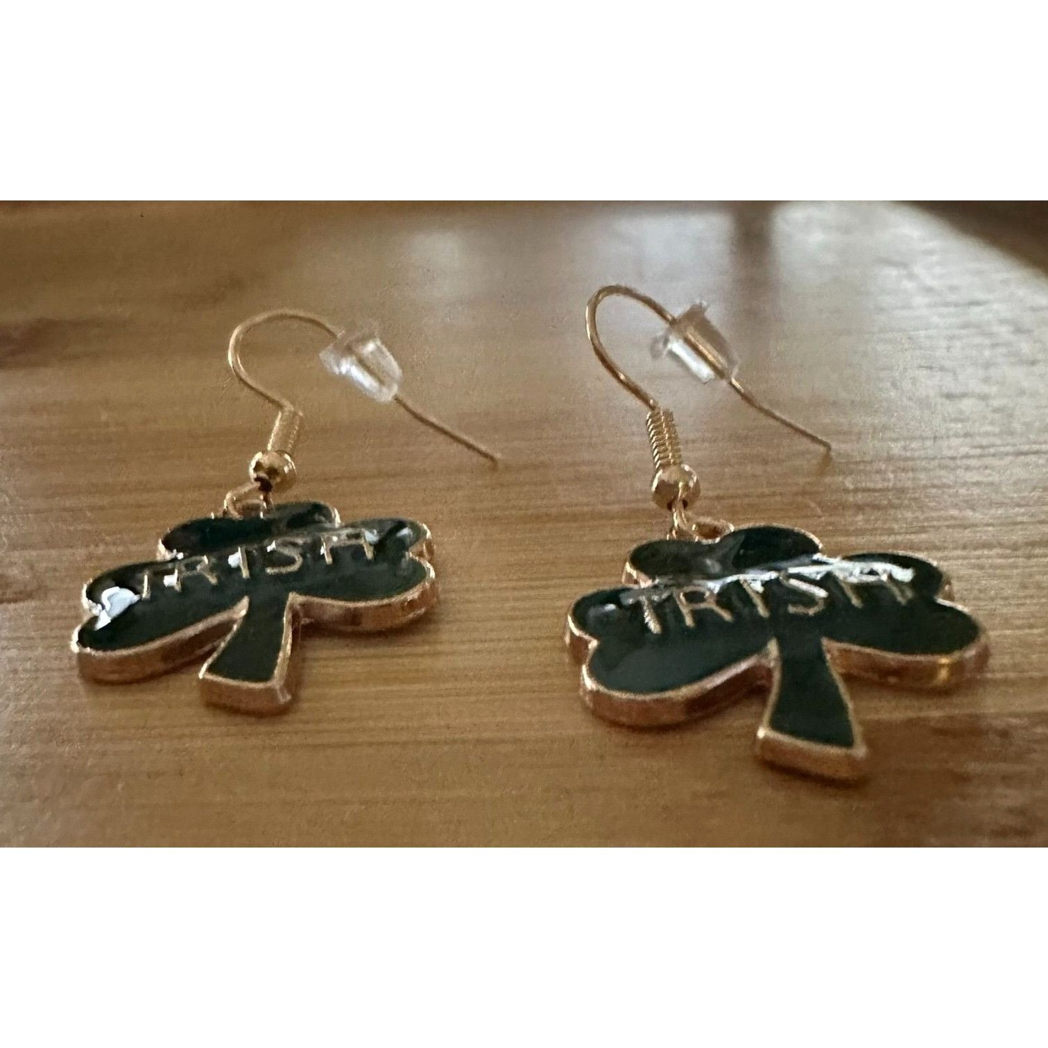 Handmade St Patricks Day Shamrock Earrings Dangle Hooks New Irish Fes Size ONE SIZE - 4 Thumbnail