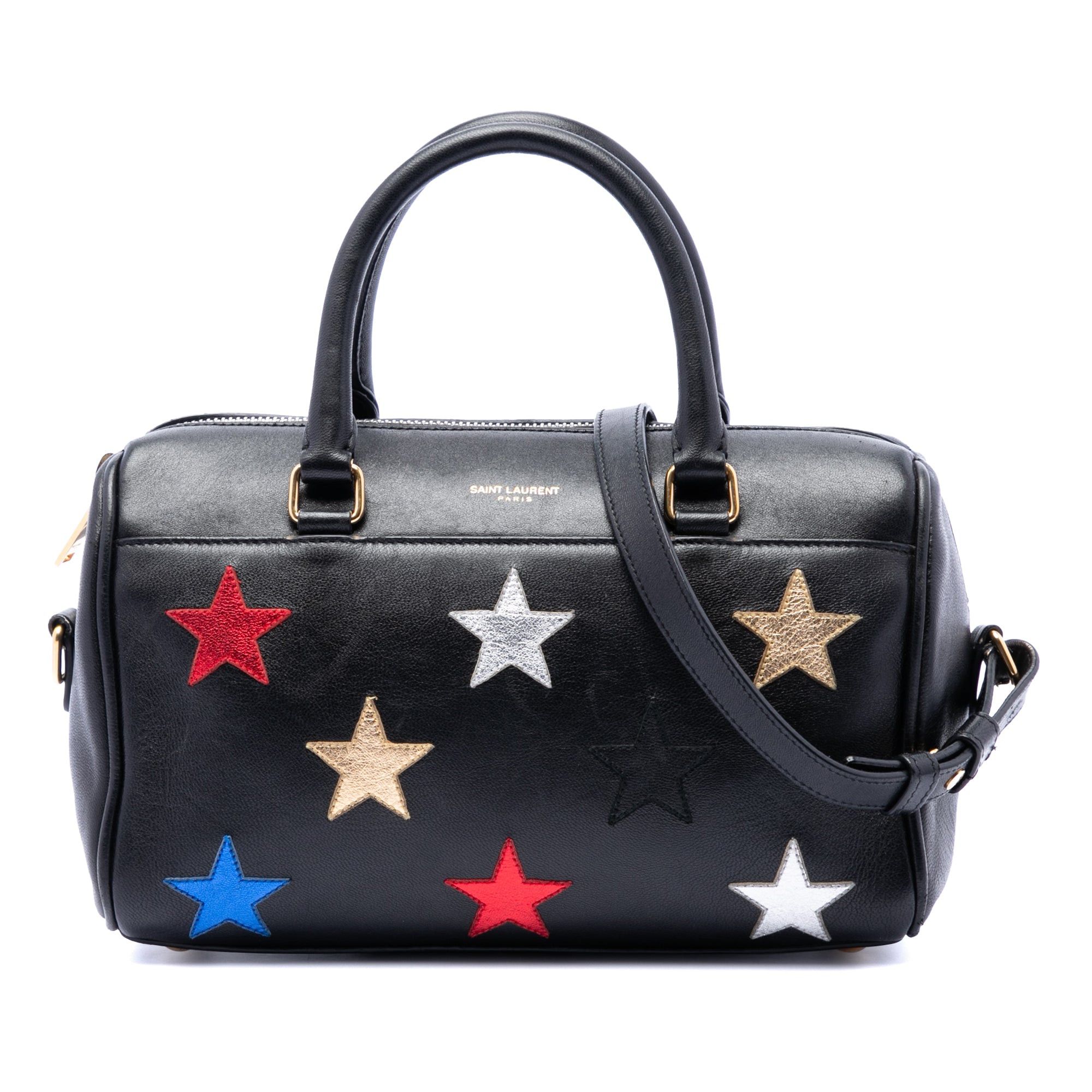 Saint Laurent Paris Baby Leather Star Patchwork Classic Duffle Satchel Size ONE SIZE - 1 Thumbnail