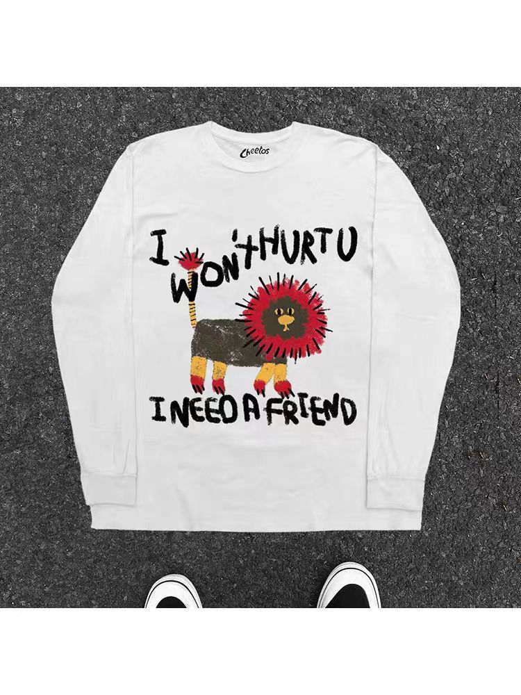 Japanese Brand White retro tiger print long-sleeved t-shirt Size US M / EU 48-50 / 2 - 1 Thumbnail