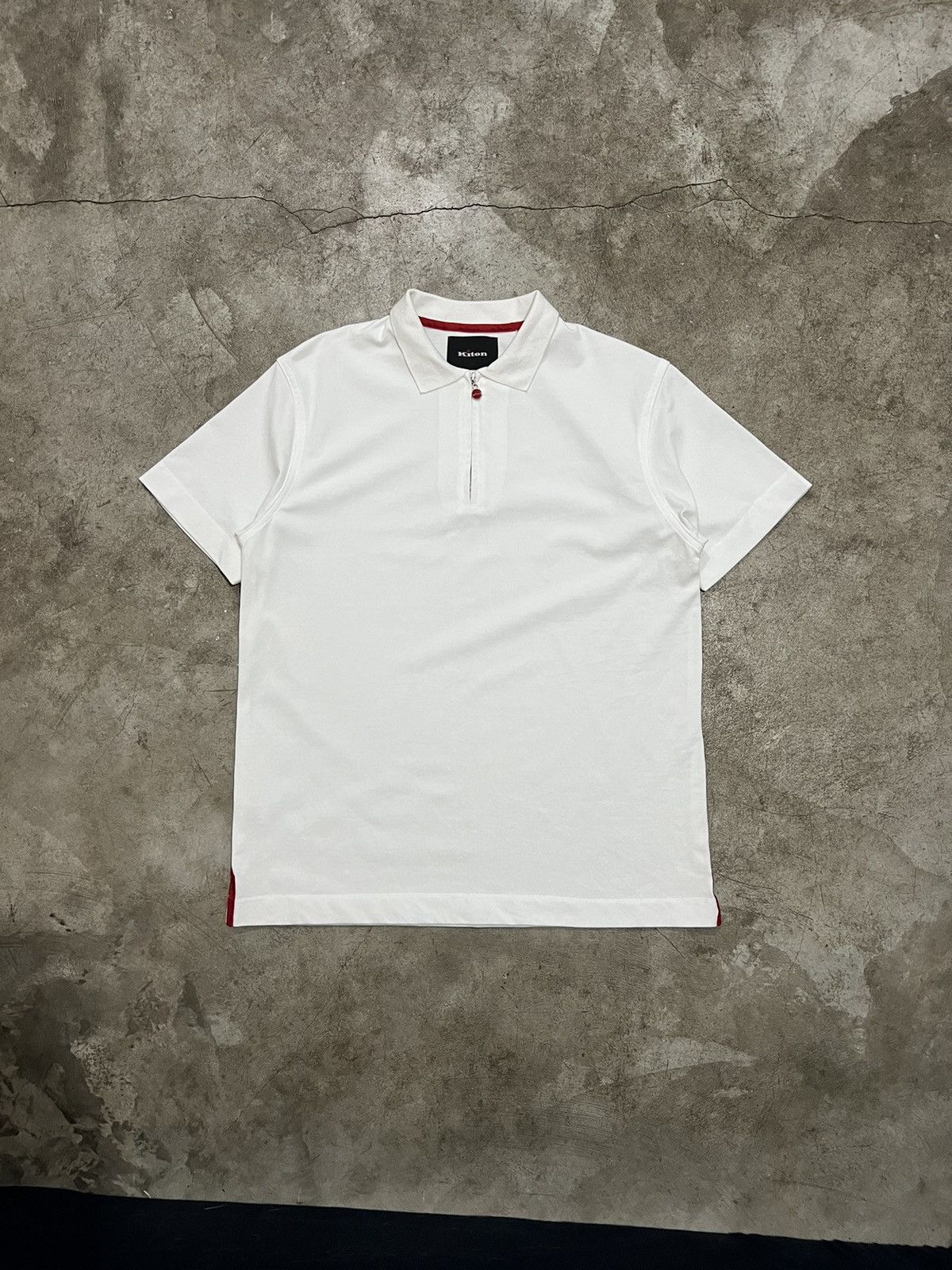 Designer × Kiton Kiton Half-Zip Piqué Polo Shirt Size US S / EU 44-46 / 1 - 3 Thumbnail