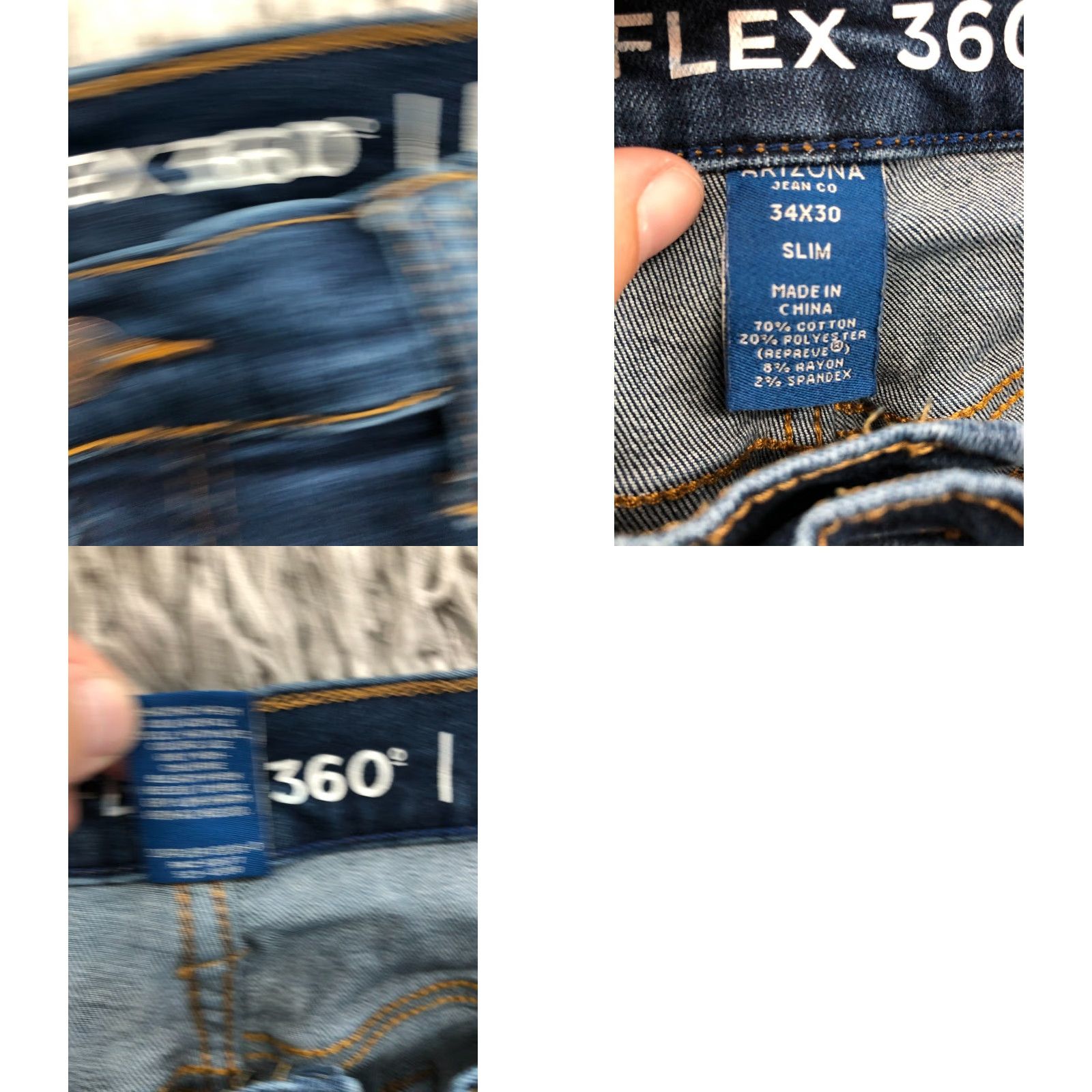 Vintage Arizona Slim Jeans Size 34x30 Mens Mid Rise Straight Leg Dark Wash Blue Denim Jeans Size US 34 / EU 50 - 9 Thumbnail