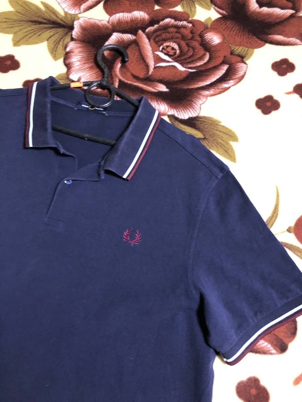Fred Perry Fred Perry Men’s Polo Shirt Embroidered Logo Navy Striped Size US XXL / EU 58 / 5 - 5 Thumbnail