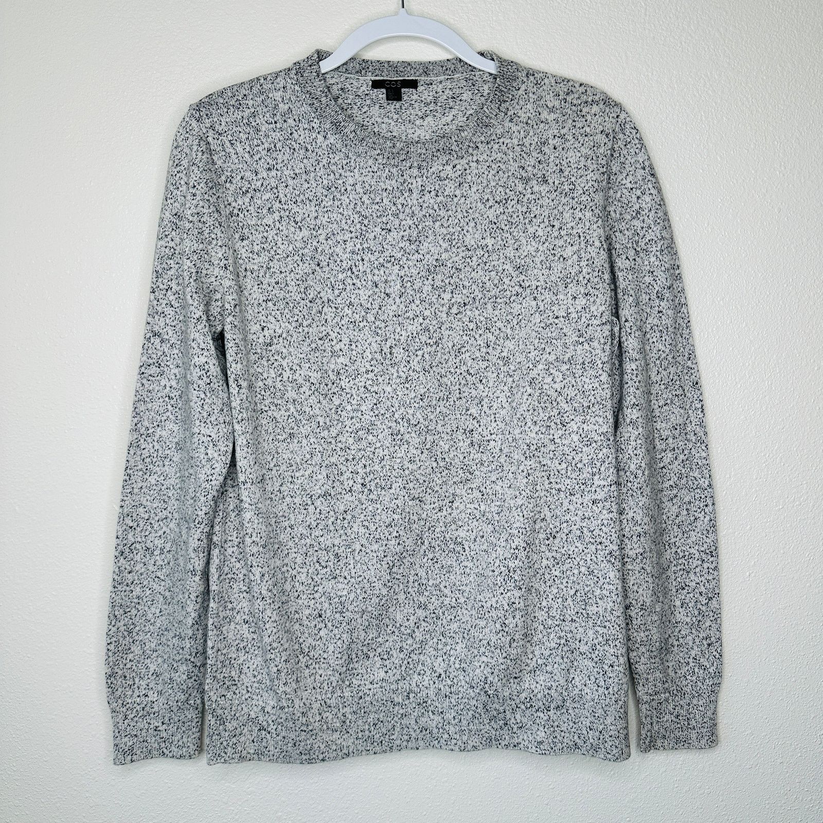 Cos COS Black & White Marled Long Sleeve Sweater 100% Cotton S Size US S / EU 44-46 / 1 - 2 Thumbnail