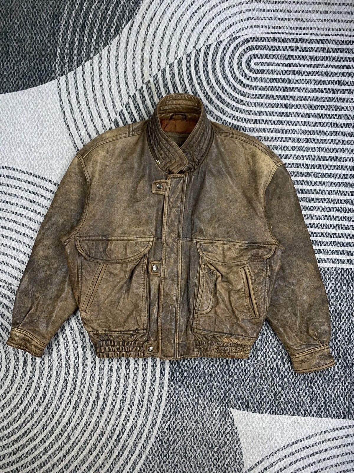 Leather Vintage Comet Club With Cargo Pocket Leather Flight Jacket Size US XL / EU 56 / 4 - 5 Thumbnail