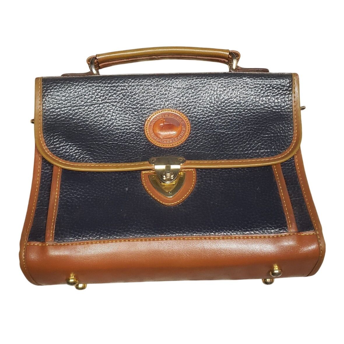 Dooney & Bourke Vtg Dooney & Bourke Blue Grain Leather Crossbody Satchel Size ONE SIZE - 4 Thumbnail